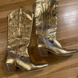 Gold Western Cowboy Boots